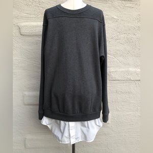 3.1 Phillip Lim Dark Gray Oversized Sweatshirt w/ Shirttails. Size- M